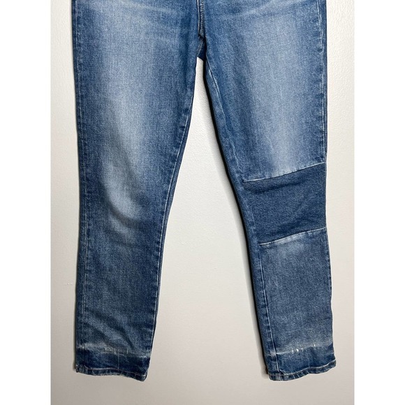 Veronica Beard Ryleigh High Rise Slim Straight Patched Jeans Blue Inseam 28” - Picture 6 of 14